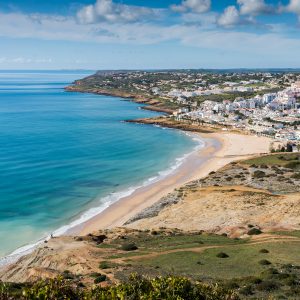 Praia da Luz surf aerial