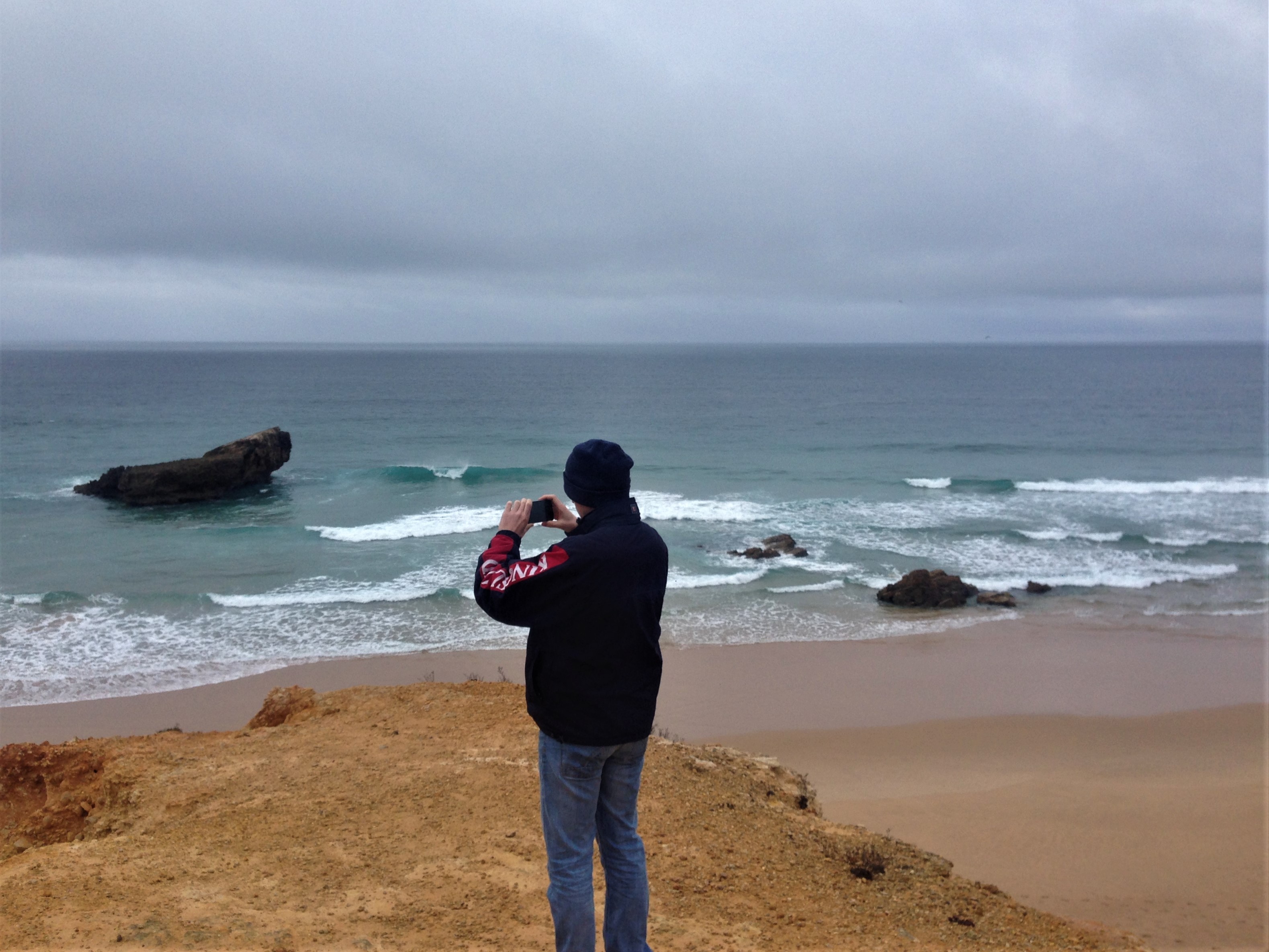 tonel surf check from the cliffs