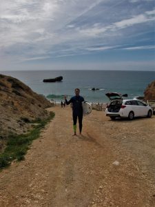 happy surfguiding guest in sagres