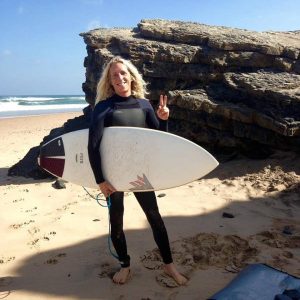 testing the firewire surfboard in the algarve