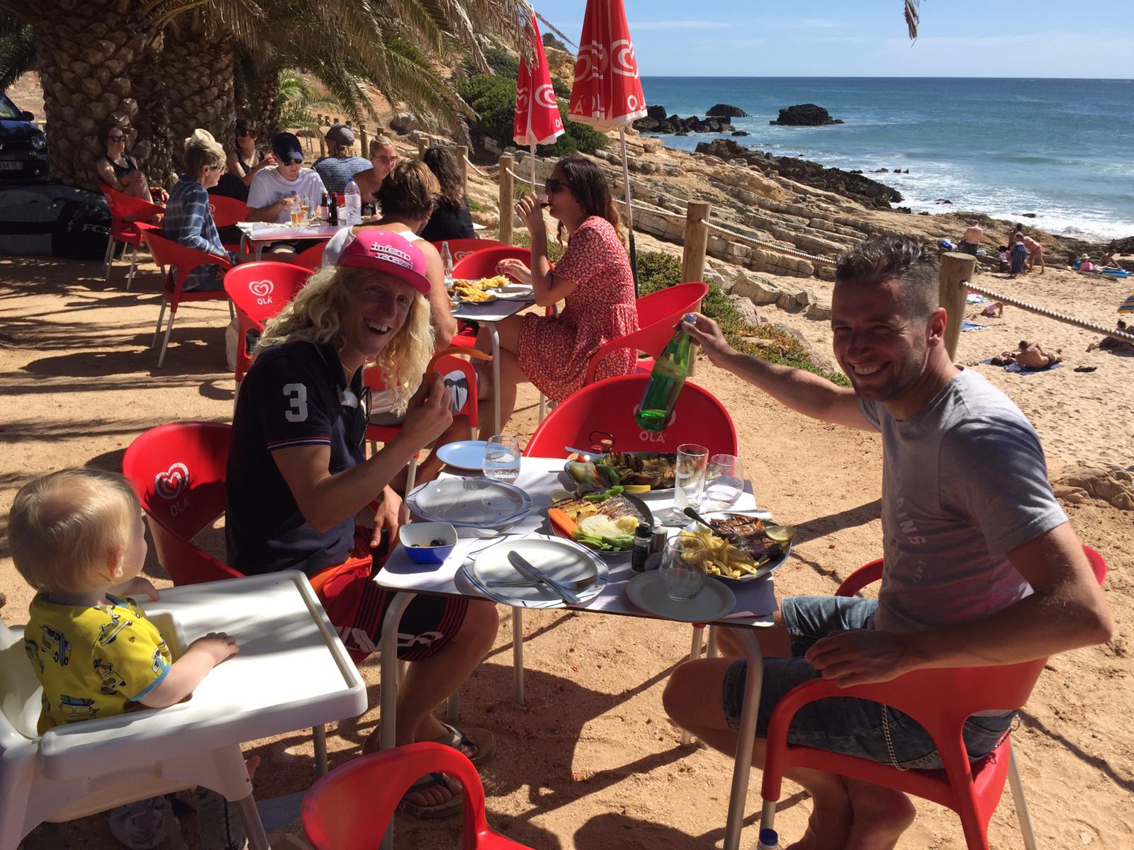 surf lunch with a view