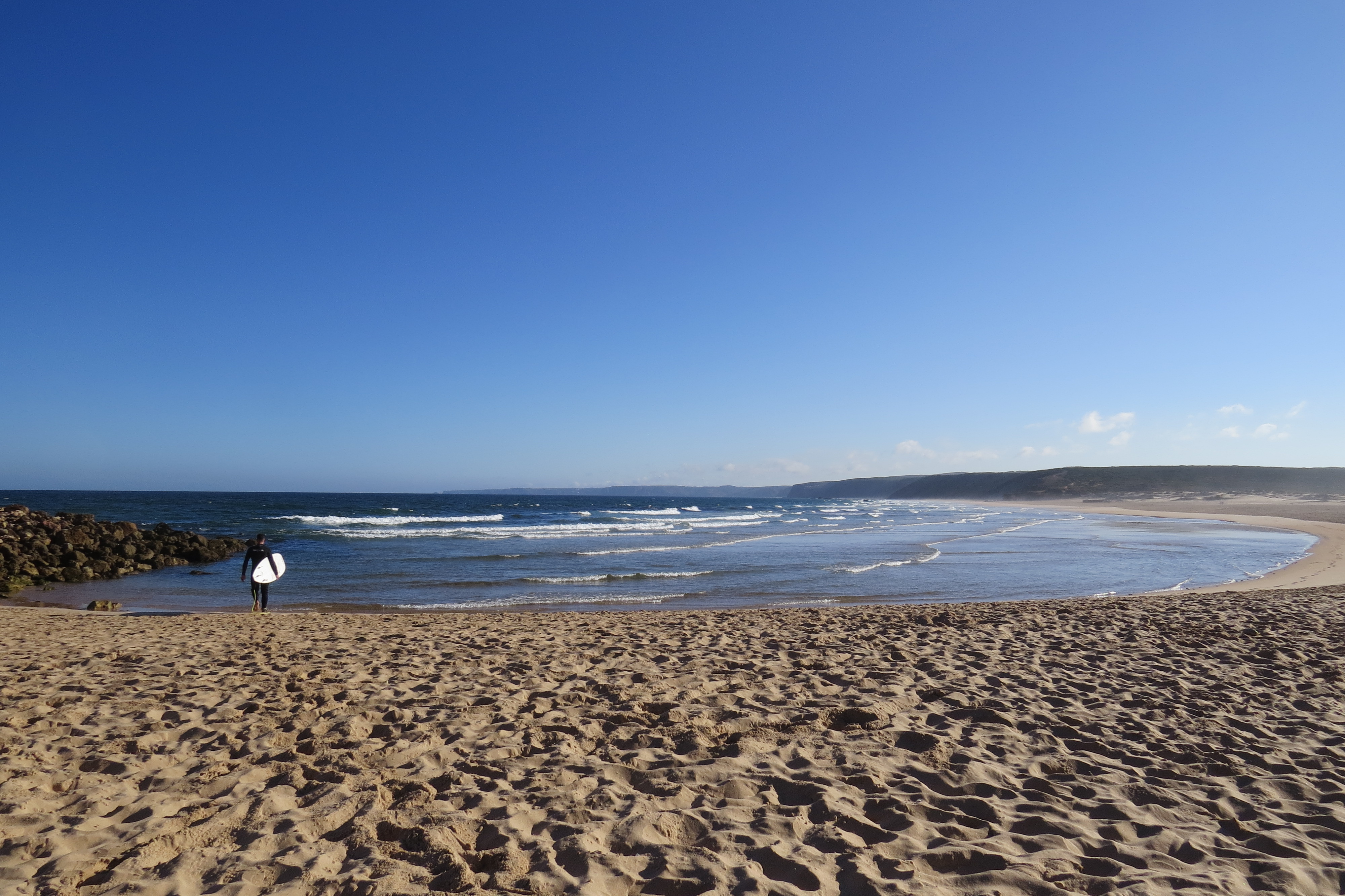 bordeira beach surfer