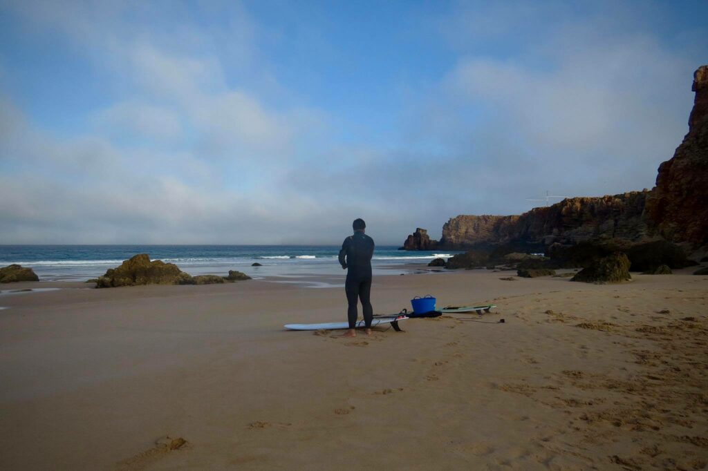 First ones on Tonel beach with perfect small conditions