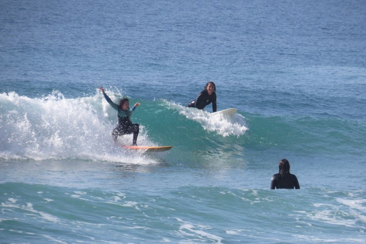 Fun surfing with Surf Guide Algarve in Porto de Mos