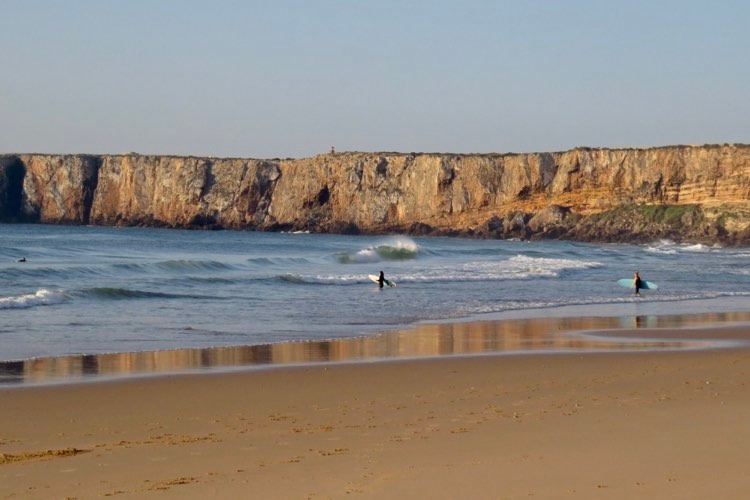 Mareta Surf beach in Sagres with surf guide algarve