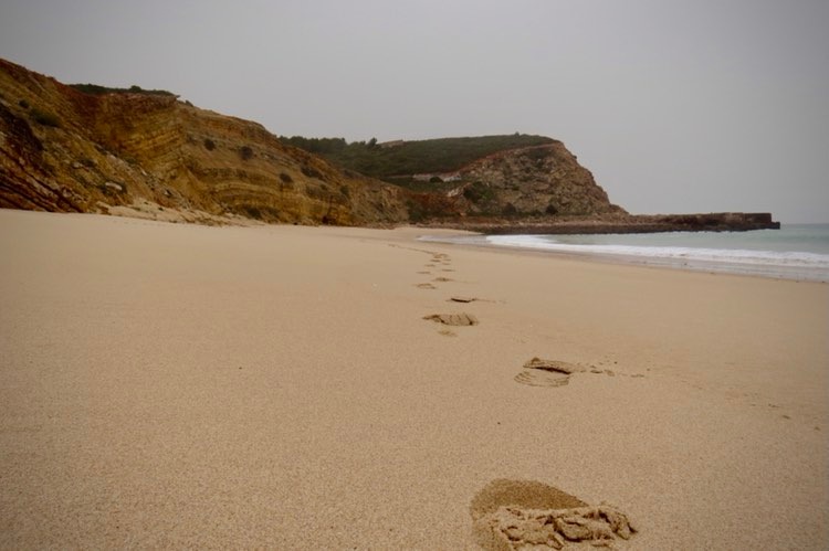 first one on Cabanas Velhas Beach surf guide algarve