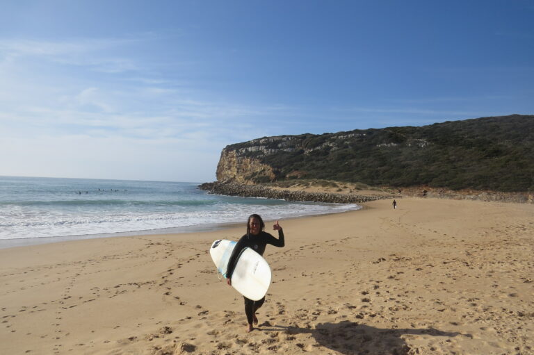 west coast lady stoked on the south coast surf guide algarve