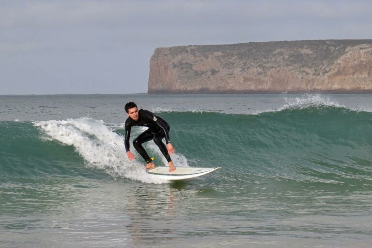 Beliche surfer small clean wave surf guide algarve