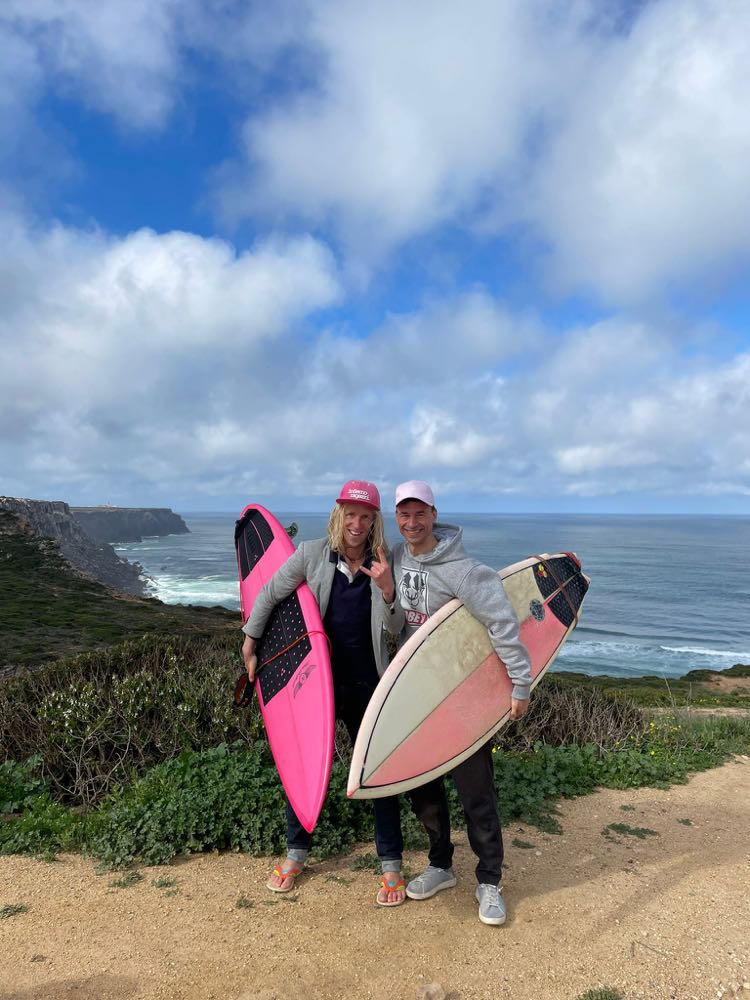 private surf guide session pink
