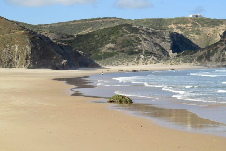 Amado empty beach surf guide algarve