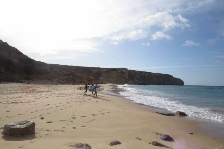 Zavial surfing with surf guide algarve