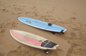 pretty surfboards on tonel beach surf guide algarve