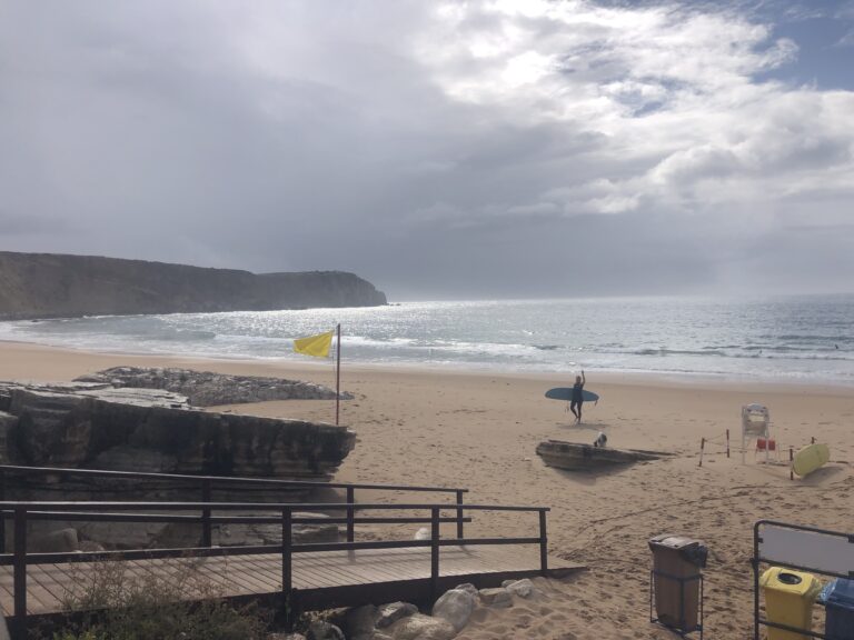 miss surf guide algarve on Mareta beach