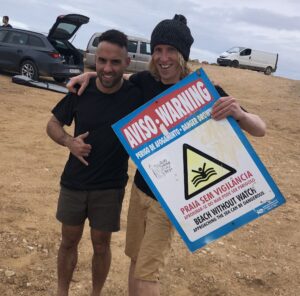 warning surfers surf guide algarve