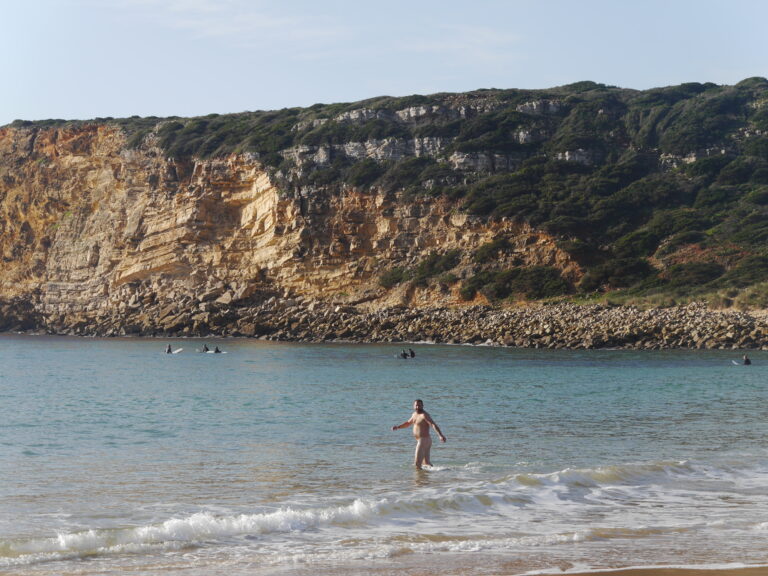 barranco hippie beach surf guide algarve