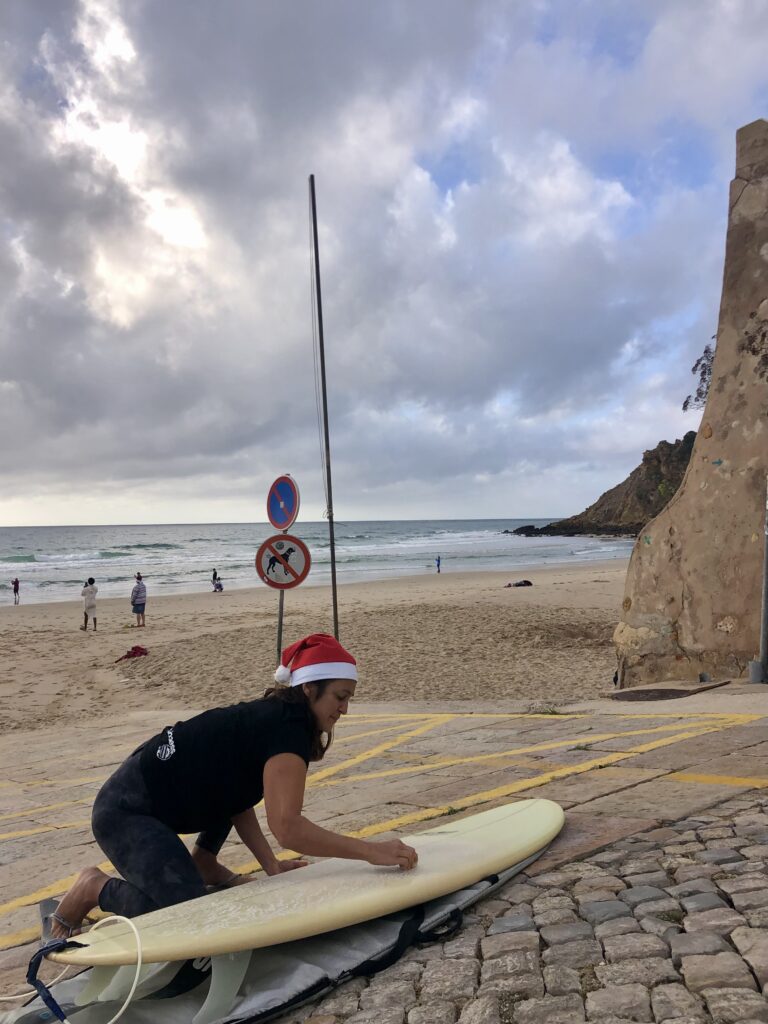 christmas surf with surf guide algarve burgau