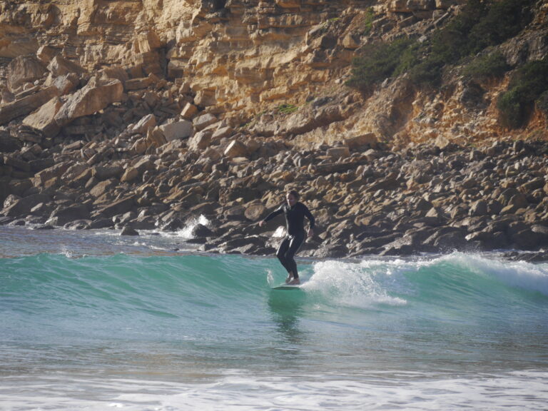 longboard surfing barranco surf guide algarve