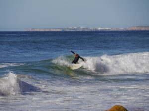 Cabanas surfing small waves surf guide algarve