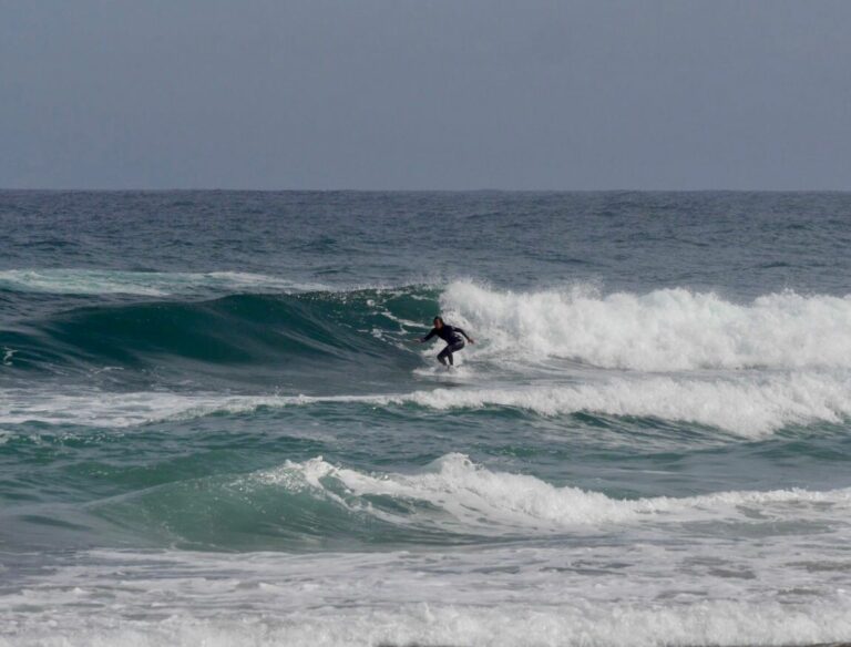 nice waves surfing west coast with surf guide algarve