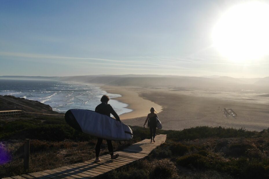 boardwalk bordeira golden hour surf guide algarve