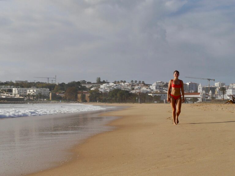 bikini girl november meia praia surf guide algarve