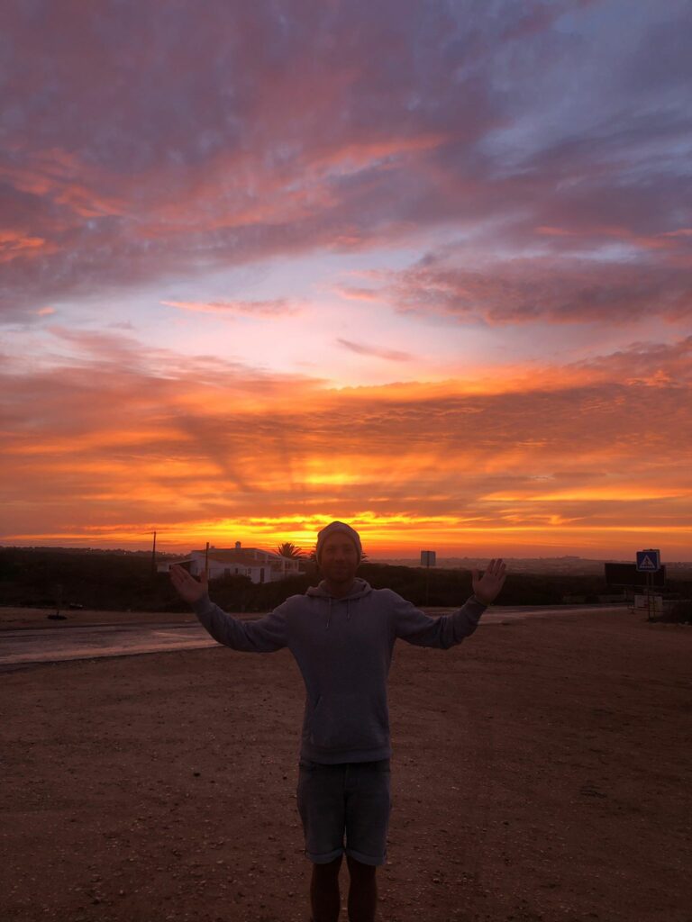 sunrise surfing beliche with surf guide algarve