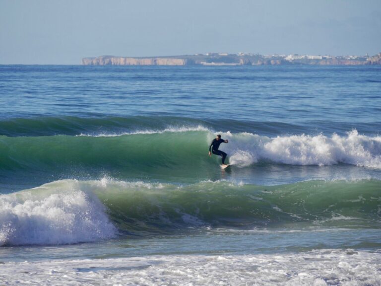 cabanas velhas shoulder high perfect waves with surf guide algarve