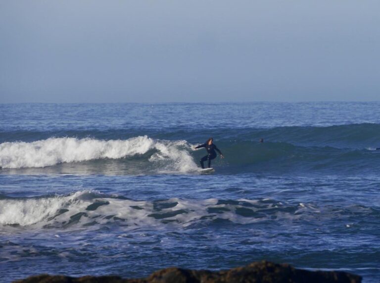 perfect left arrifana surfing with surf guide algarve