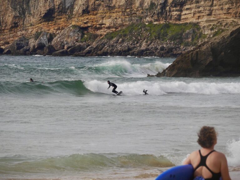 small waves surfing mareta with surf guide algarve