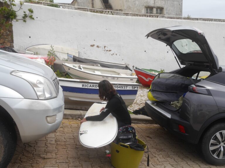 waxing down our surfboard surf guide algarve burgau