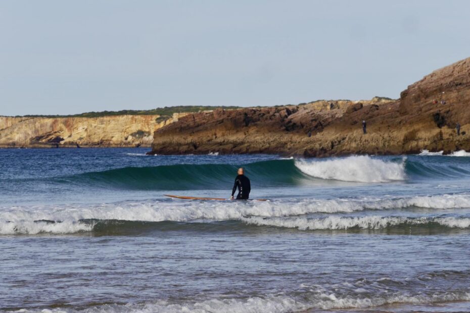 small wave perfection at zavial surf guide algarve and friends